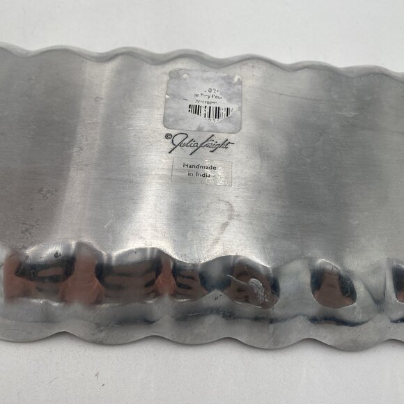 Julia Knight Peony 14” Rectangular Tray Kiwi Cast Aluminum Enamel Pearlized - Picture 8 of 8